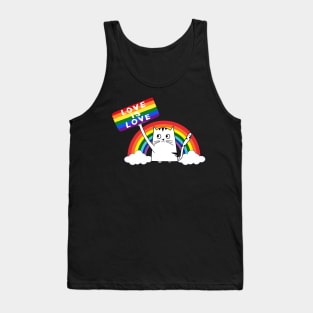 LGBT Cat Love Is Love Purride Gay Pride Cat Tank Top